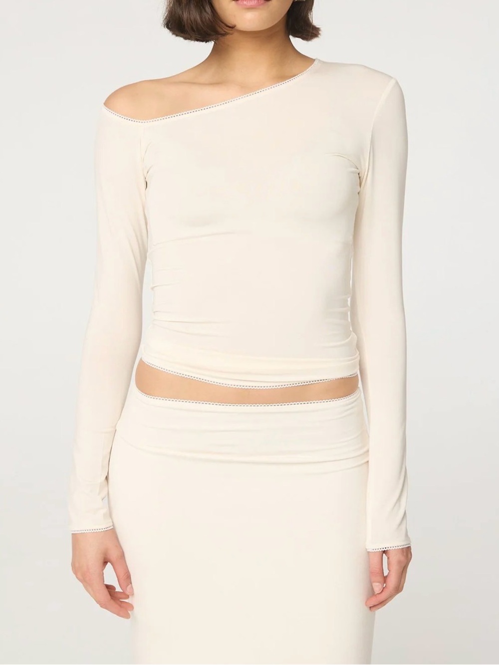 The Line by K Ivory Tencel Long Sleeve Top Minimalist 90s